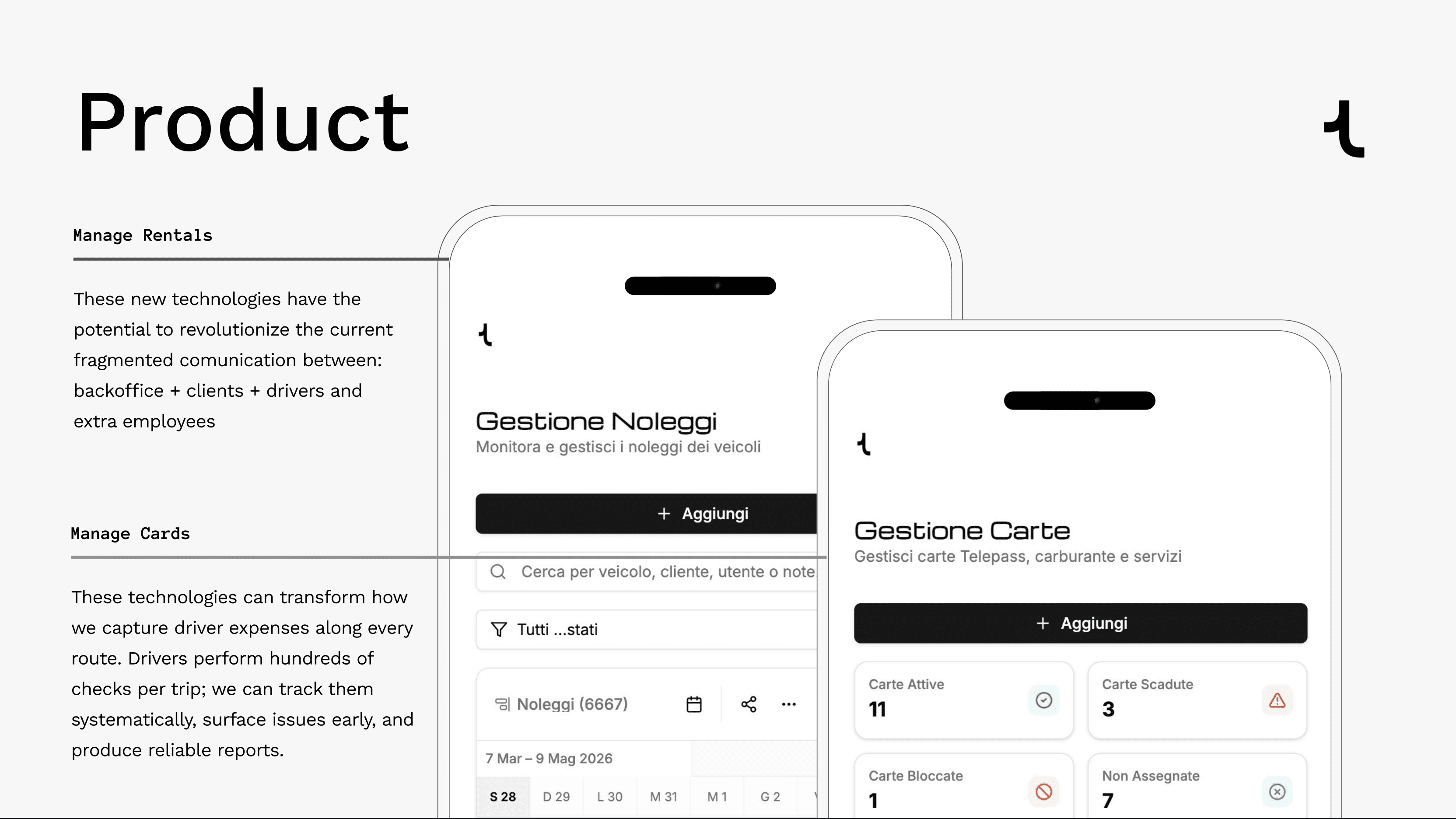 Tranqui — Gestione Noleggi timeline across the fleet